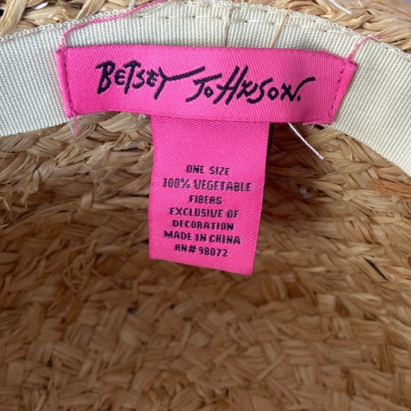 Betsey Johnson Beach Hat with Black Ribbon Trim - Picture 4 of 6